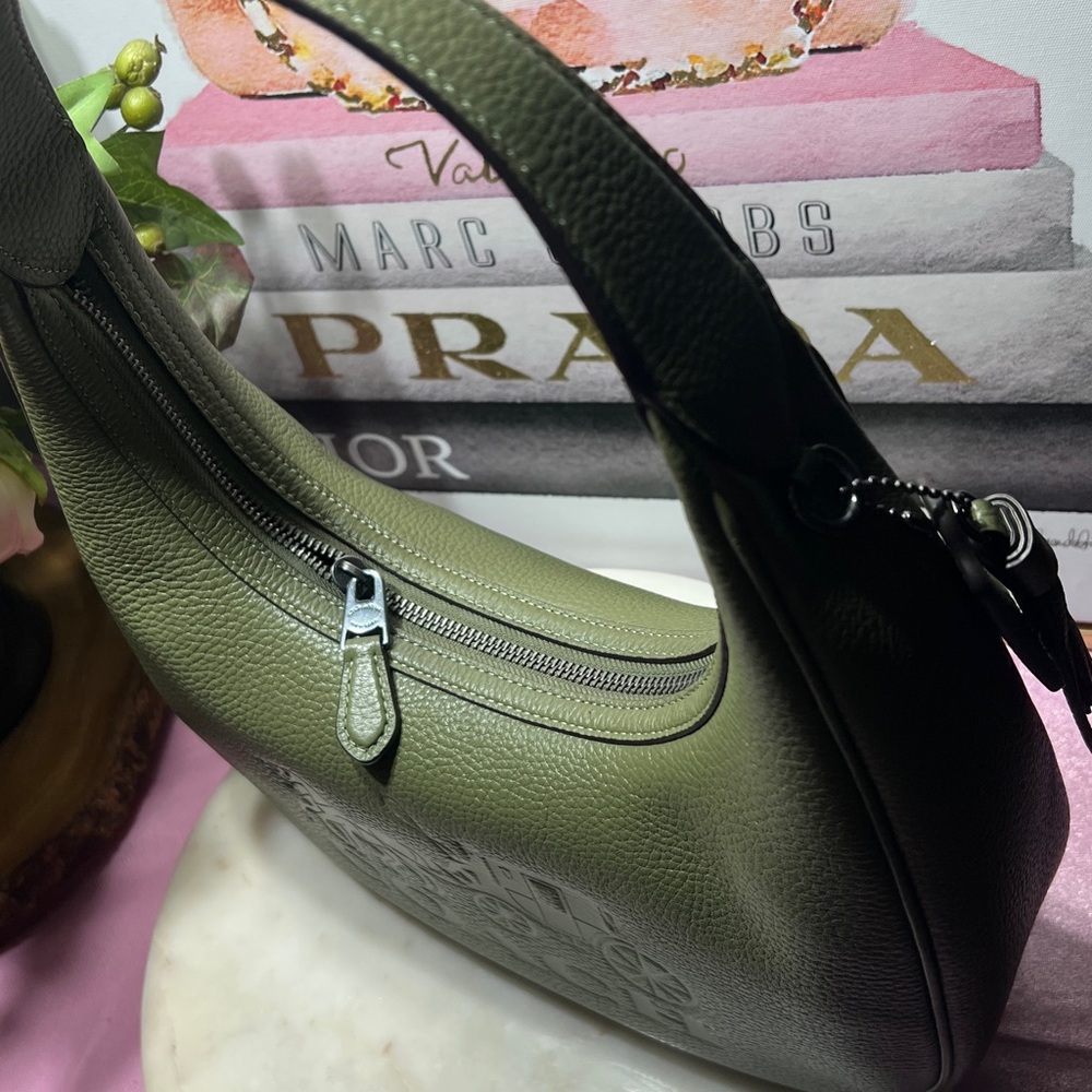 Coach Carmen Shoulder BagForest Green Leather Hobo Bag NWOT - Picture 12 of 14